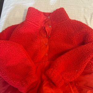 Cozy Red Sherpa Fleece Hoodie